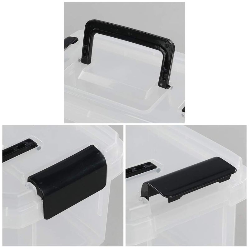 CadineUS Mini Clear Storage Bins with Lids, 2 Liter Plastic Boxes, Set of 4 - Image 3